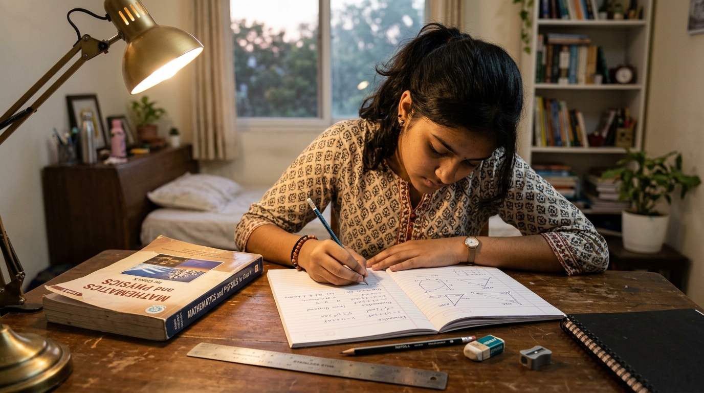 Indian high school student focused on Math and Physics problem solving